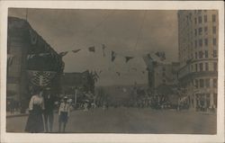 Festive Street Scene Postcard