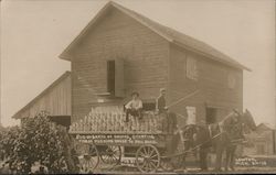 Horse-Drawn Wagon Full of Grapes Lawton, MI Postcard Postcard 