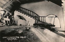 Interior Damage - Long Beach Earthquake 1933 Postcard