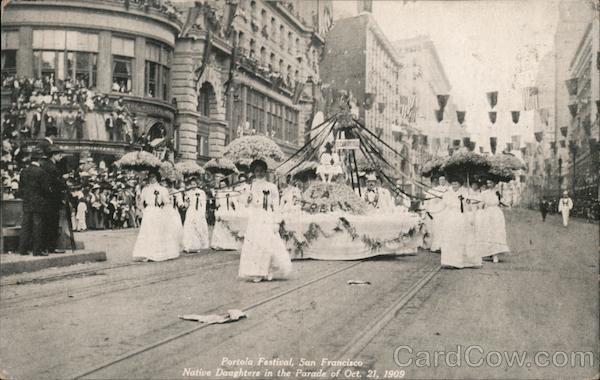 Portola Festival, San Francisco - Native Daughters in the Parade of Oct. 21, 1909 California