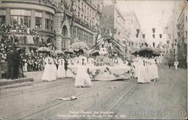 Portola Festival, San Francisco - Native Daughters in the Parade of Oct. 21, 1909 California