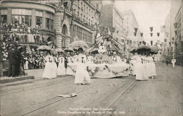 Portola Festival, San Francisco - Native Daughters in the Parade of Oct. 21, 1909 California