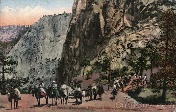 Horseback Riding - On the Trail to Glacier Point via Nevada Falls Yosemite Valley California