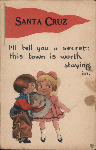 Cowboy Whispering to Girl Santa Cruz California