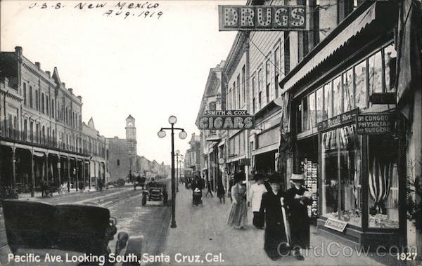 Pacific Ave. Looking South, Santa Cruz, Cal. 1927 California