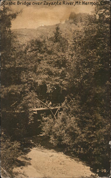 Rustic Bridge over Zayante River Mount Hermon California