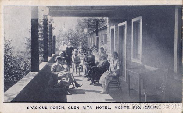 Spacious Porch, Glen Rita Hotel Monte Rio California