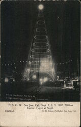 NSGW, Electric Tower at Night San Jose, CA Postcard Postcard Postcard