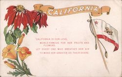 Symbols of California Postcard