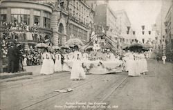 Portola Festival, San Francisco - Native Daughters in the Parade of Oct. 21, 1909 Postcard