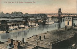 The River and S.P. Bridge Postcard