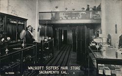 Walscott Sisters' Hair Store Postcard
