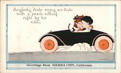 Anybody "Auto" Enjoy an Auto with a Peach Sitting Right by His Side Sierra City, CA Postcard Postcard Postcard