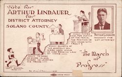 Vote for Arthur Lindauer for District Attorney Solano County Postcard