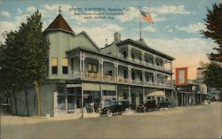 HOTEL VICTORIA, Sonora, Cal. Most Popular Hotel of Tuolumne Co. PAUL MORRIS. Prop. California Postcard Postcard Postcard