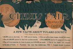 Fifth Annual Tulane County Citrus Fair Visalia, CA Postcard Postcard Postcard