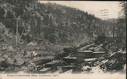 Union Construction Dam Postcard