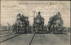 Switch Engines and Crews Tracy, CA Locomotives Postcard Postcard Postcard