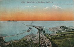 Map of city of San Diego, California Postcard
