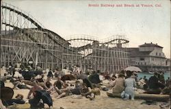 Scenic Railway and Beach Postcard