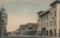 Street View Showing J.O.O. F. Hall Woodland, CA Postcard Postcard Postcard