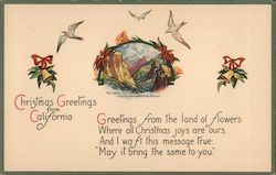 Christmas Greetings from California Postcard
