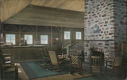 Sitting Room and Office, Camp Ahwahnee Postcard