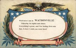 Patriotic Watsonville Correspondence Card Postcard