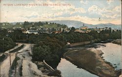 View of Town and San Lorenzo River Postcard