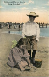 Children at Play on Sands Postcard