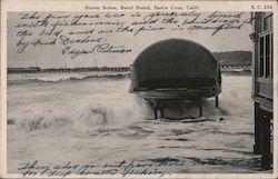 Storm Scene, Band Stand Santa Cruz, CA Postcard Postcard Postcard