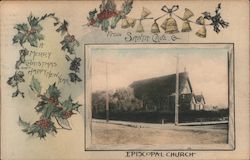 A Merry Christmas and A Happy New Year - Greetings from Santa Cruz, California Postcard