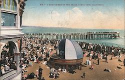 A daily scene on the beach, Santa Cruz, California Postcard