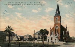 Catholic Church, Priory and Parochial School with Montgomery Hall in the Distance Postcard