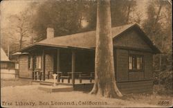 Free Library Building Postcard