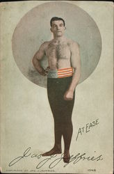 James J. Jeffries, At Ease - Professional Boxer Boxing Postcard Postcard Postcard