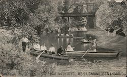 Boating at Hotel Ben Lomond California Postcard Postcard Postcard