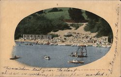 Bathing on Sandy Beach, Monte Rio, Cal. Postcard