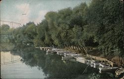 Boating Scene on Russian River Healdsburg, CA Postcard Postcard Postcard