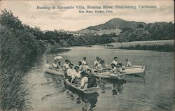 Boating at Riverside Villa, Russian River Postcard