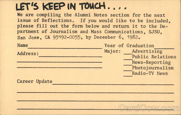 San Jose State University Alumni Postal California