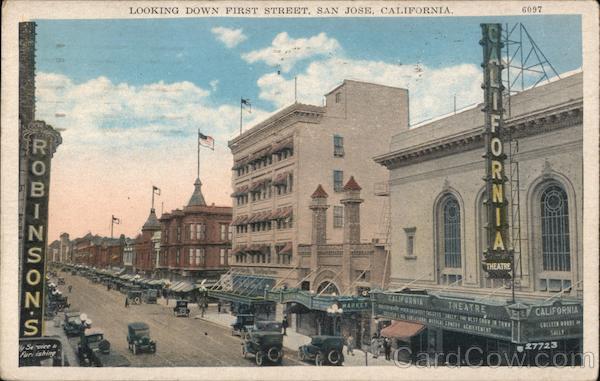 Looking Down First Street San Jose California