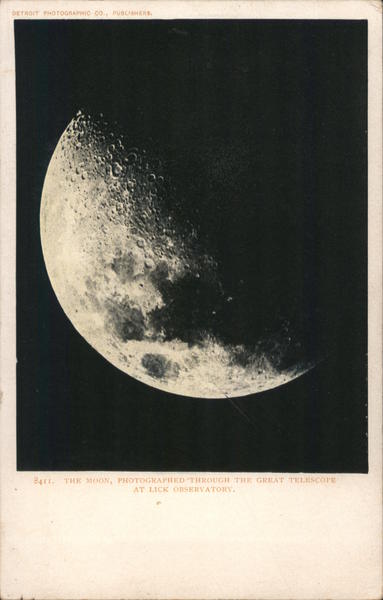The Moon, photographed through the giant telescope at Lick Observatory Mount Hamilton California