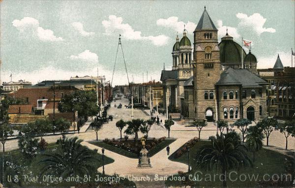 U.S. Post Office and St. Joseph's Church San Jose California