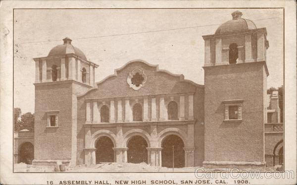 Assembly Hall, New High School, San Jose, Cal. 1908 California