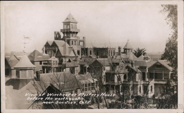 View of Winchester Mystery House before the earthquake San Jose California