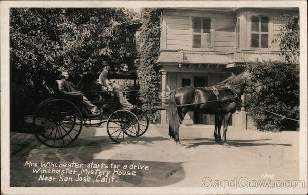 Mrs. Winchester starts for a drive Winchester Mystery House near San Jose, Calif. California
