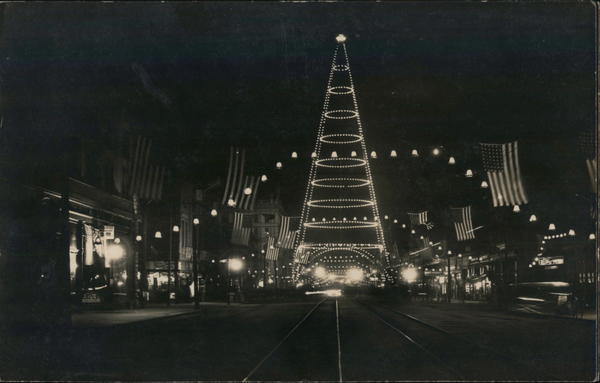 Electric Tower at Night San Jose California
