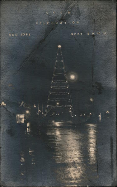 Electric Tower at Night San Jose California