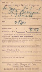 Wells Fargo & Co. Express Travelers Checks Receipt Postcard